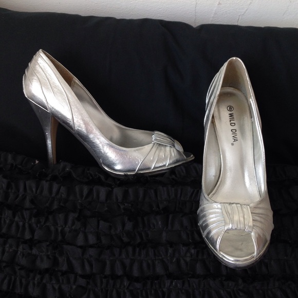 Silver Prom Heels