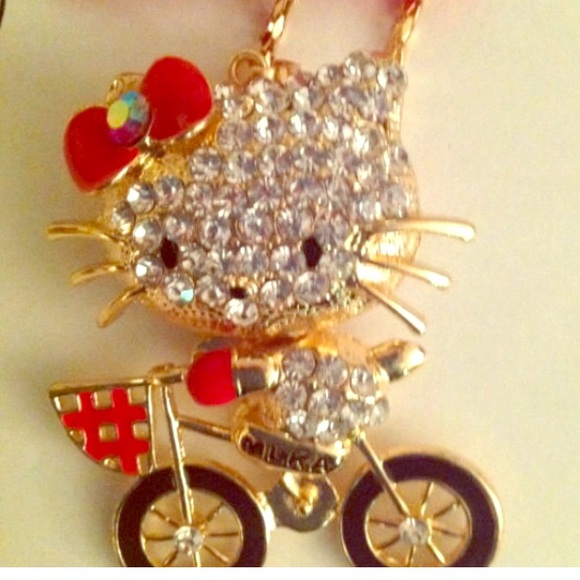 NWOT GC Pendant 16" Necklace CRYSTAL KITTY - Picture 1 of 2