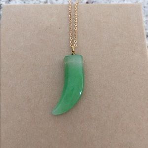 Green Jade Horn Necklace
