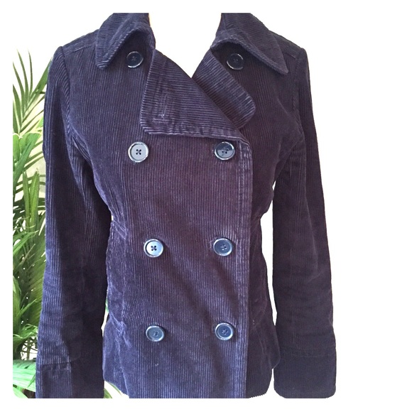 Gap xs dark blue corduroy pea coat jacket