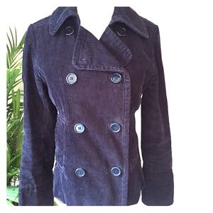 Gap xs dark blue corduroy pea coat jacket