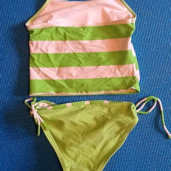 Green and White Tankini - Picture 2 of 3