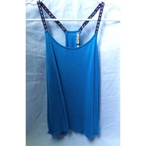 Blue tank w/ tribal print straps