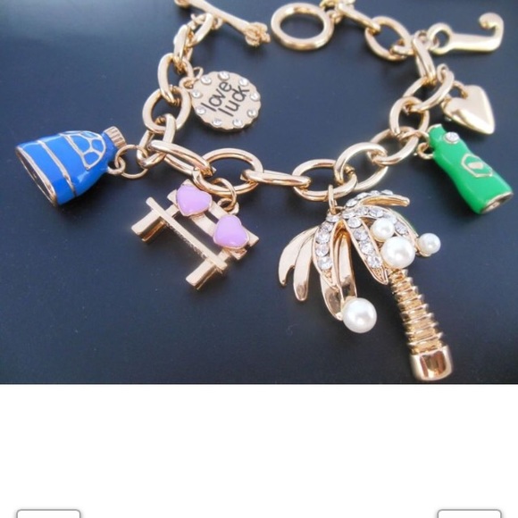 GC coconut  trees gold tone bracelet - Picture 2 of 3