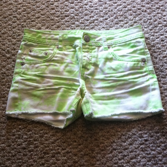 Green Tie Dye Shorts