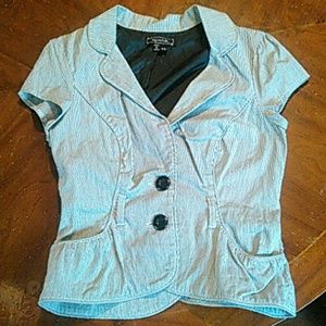 White and black pin stripped dress shirt