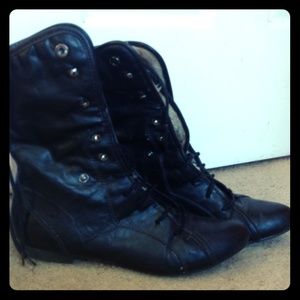 Black lace up boots