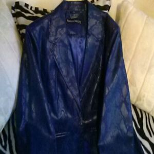 Woman blue snakeskin blazer/jacket