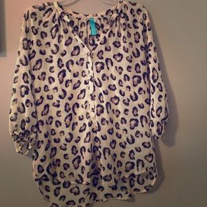Cheetah print sheer top