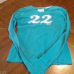 Blue green long sleeve shirt