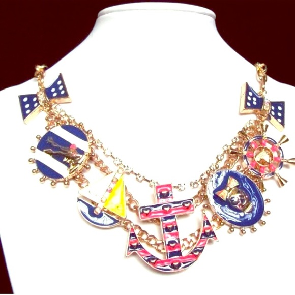 GCnavy style rudder/anchor/shield Necklace - Picture 1 of 3