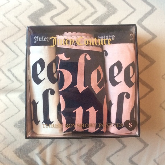 Juicy Couture "Sleep Rules" set- three boyshorts