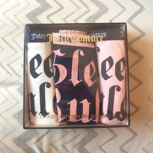 Juicy Couture "Sleep Rules" set- three boyshorts