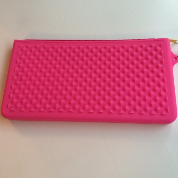 Pink silicone rubber wristlet