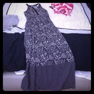 Navy print maxi dress