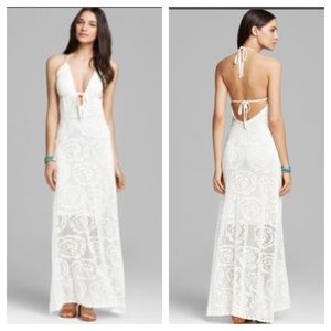 Guess Crocheted Halter Maxi Dress