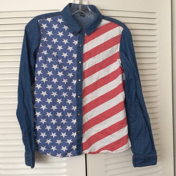 American flag Jean shirt🇺🇸