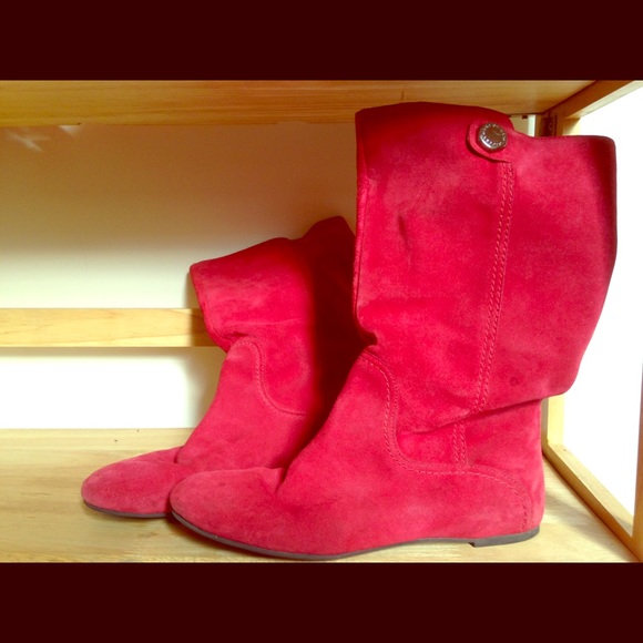 Marc by Marc Jacobs red suede boots