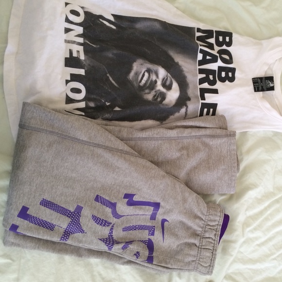 Nike sweats and bob Marley tank bundle