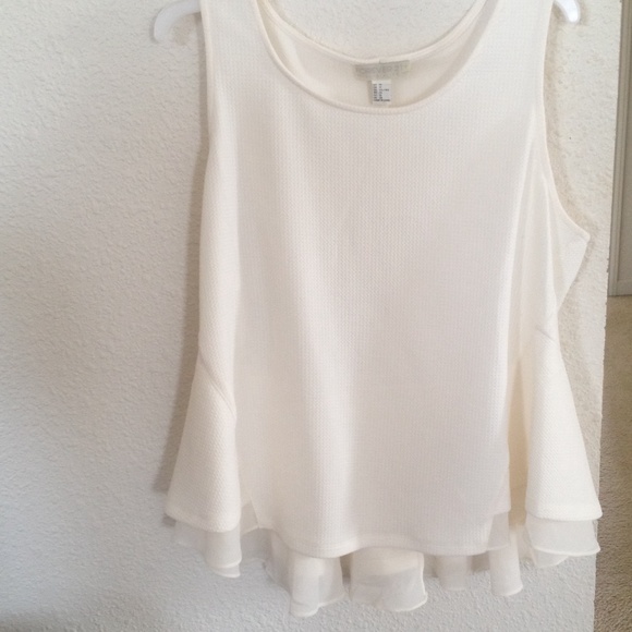 White peplum tank