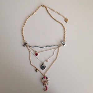 Betsey Johnson 3 layers pink scorpion necklace