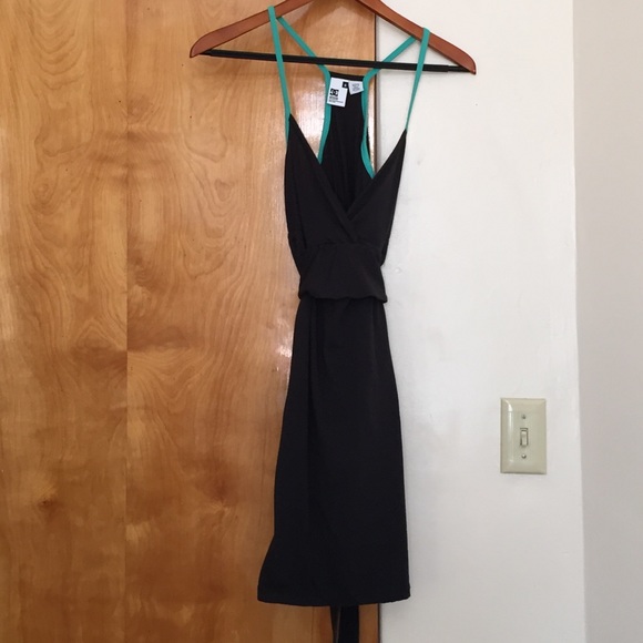 DC apparel black and turquoise dress