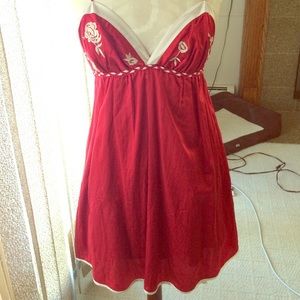 Silky Red Rose Dress