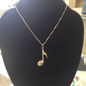 Authentic Silver Music Note Pendant
