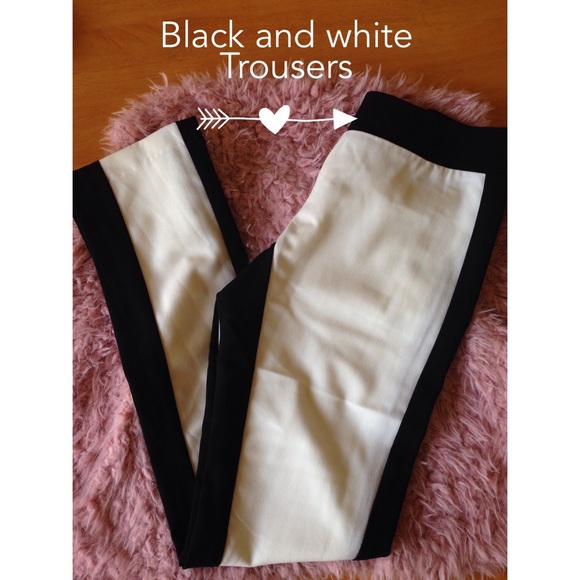 Black and white trousers