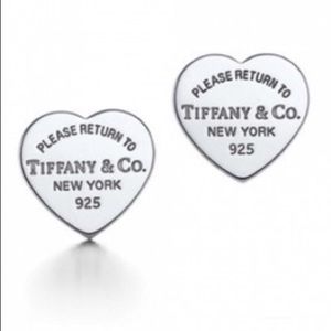 Tiffany mini heart tag earrings in sterling silver