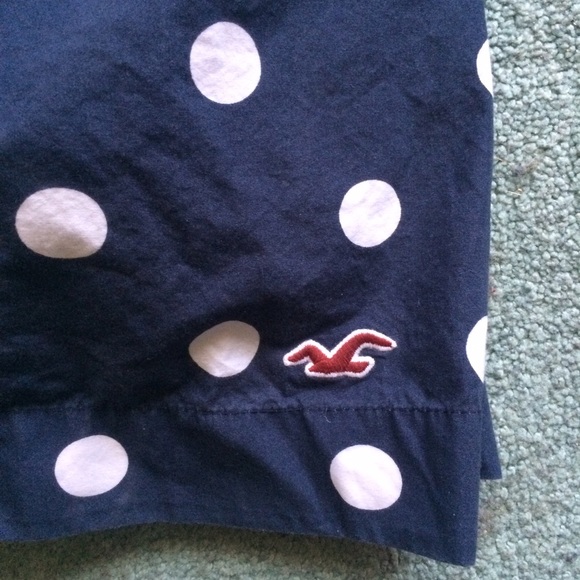 Navy and White Polka Dot Hollister Dress with Belt - Picture 2 of 3