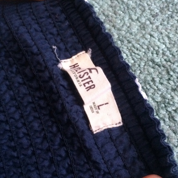 Navy and White Polka Dot Hollister Dress with Belt - Picture 3 of 3