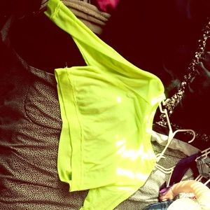 Neon yellow crop top