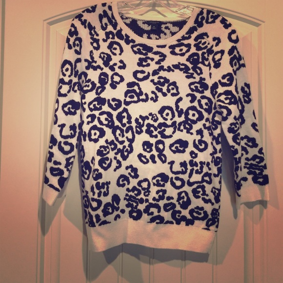 SOLD!!! Leopard Black and White Ann Taylor Sweater