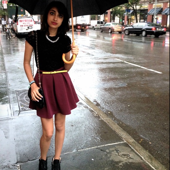 Topshop Skater Skirt in Oxblood