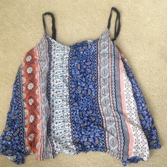 Printed flowy tank top