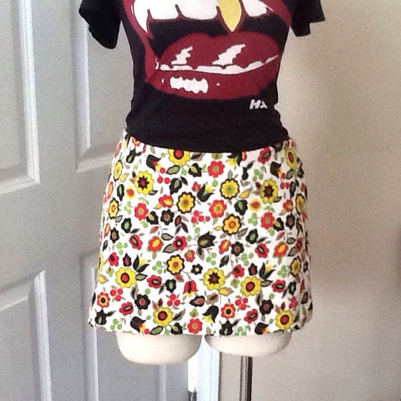🌸VINTAGE Flower Power Mod Floral Mini Skirt🌸 - Picture 3 of 5