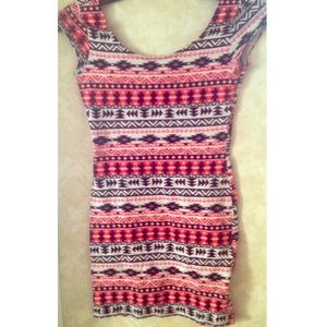 Tribal bodycon dress, worn twice.