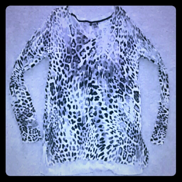 Apartment 9 high low thin leopard print sweater