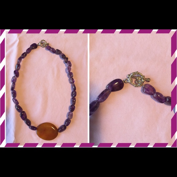 Jewelry - NWOT Handmade necklace-purple
