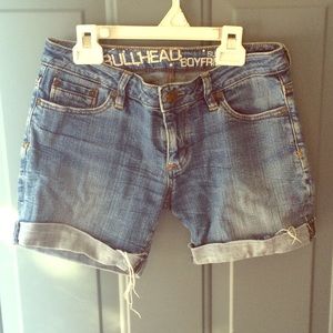 Cuffed Denim Boyfriend Shorts