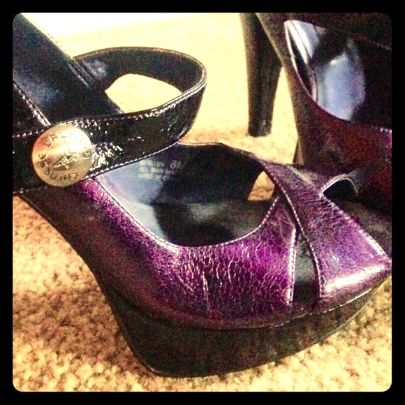 Chinese laundry black/purple ombré platform heels