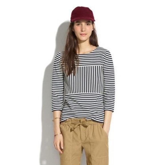 Madewell Gallerist Ponte striped top XS