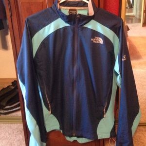 North Face navy/light blue windbreaker