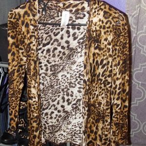 Cheetah print cardigan