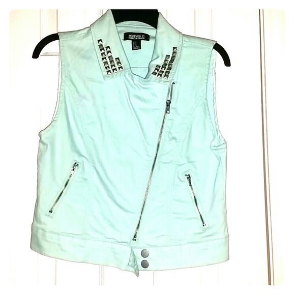 Baby blue rocker vest