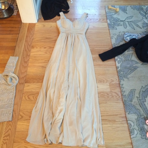 tan prom dress