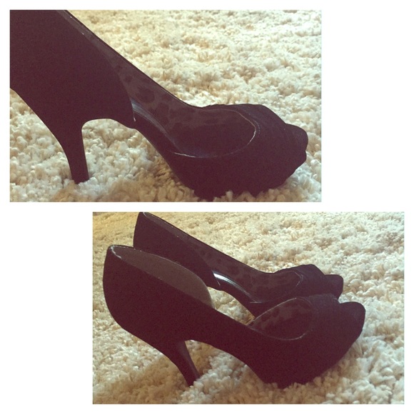 Black open toed heels