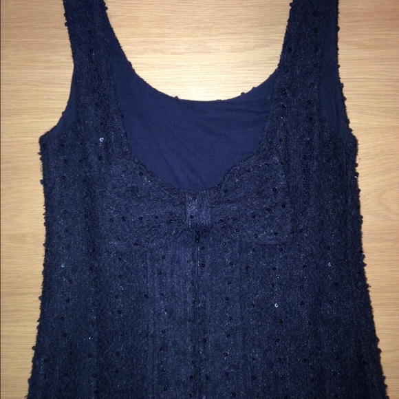 Textured Sequin Bow Scoop Back LBD - Picture 3 of 4