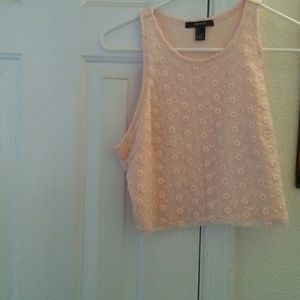 Forever21 babypink floral crop top.
